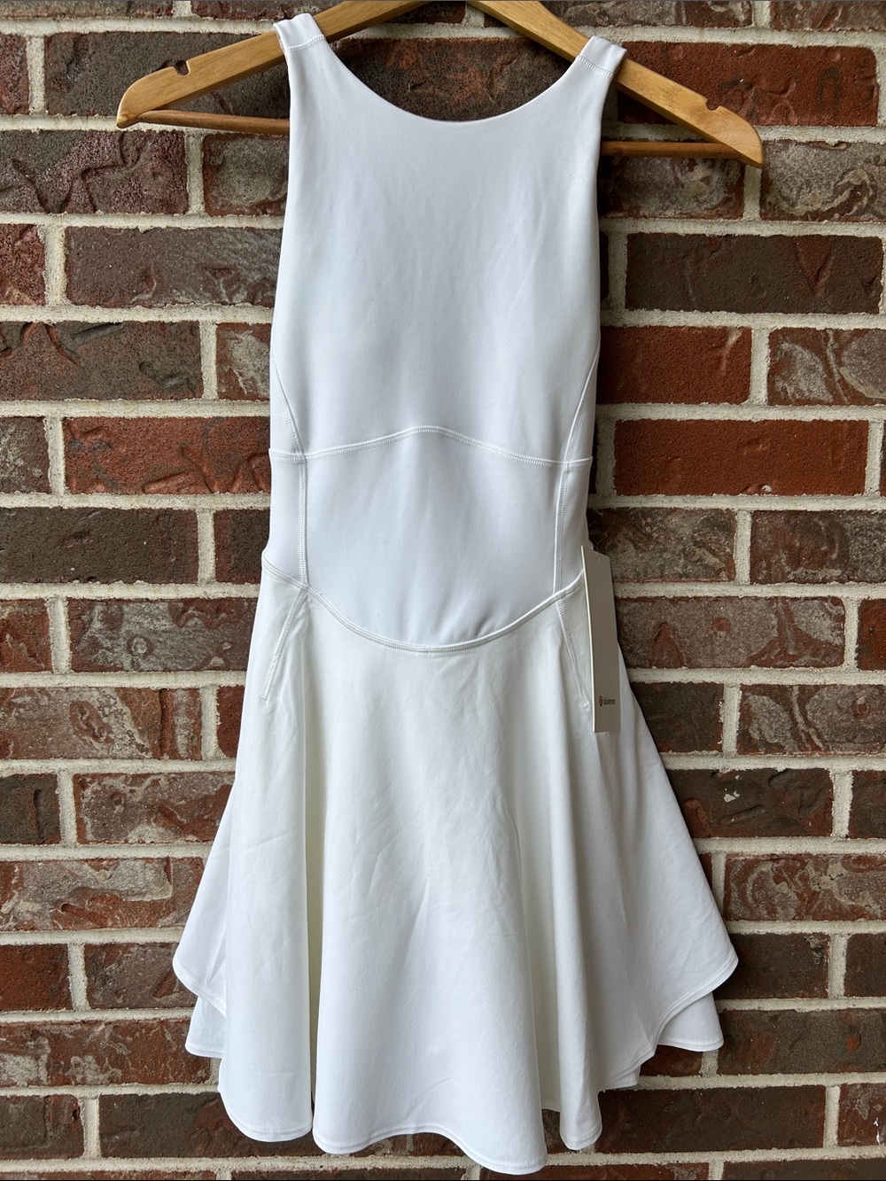 Lululemon court crush dress white racer back with built in shorts